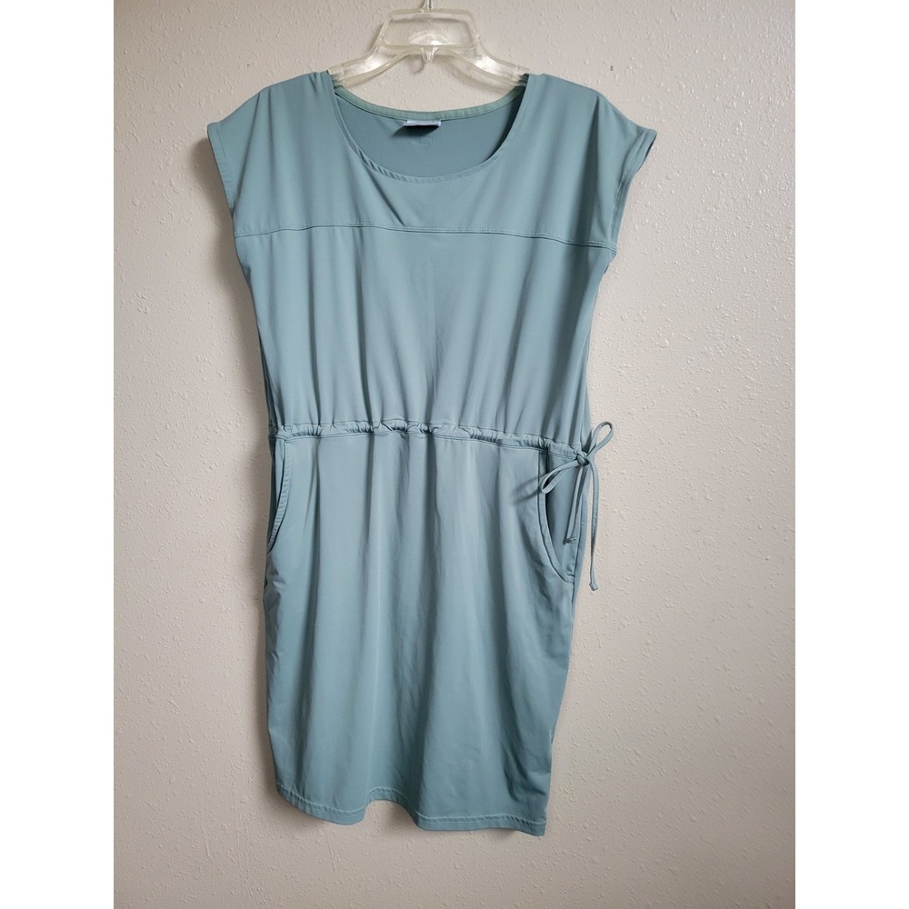 Columbia Dress Drop Waist Drawstring Cap Sleeve Pockets Women's Performance Sz S - Picture 1 of 10